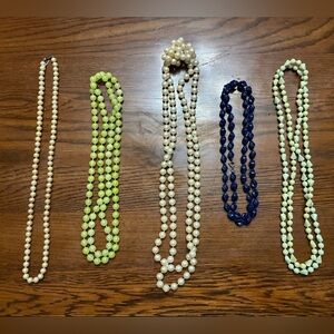 Bundle of 5 Necklaces Costume Jewelry Faux Pearls Beaded